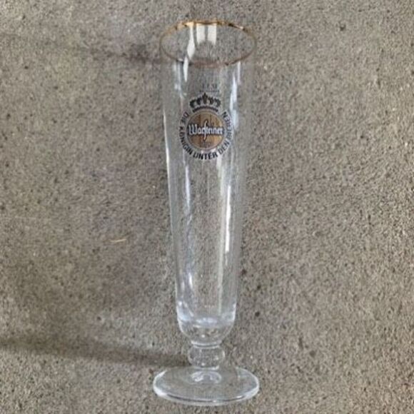 Warsteiner 0.3L Gold Rimmed 9” Tall Beer Glass - Picture 1 of 6